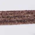 Perles rondes en cristal et agate naturelle 4mm pour la fabrication de bijoux DIY et bracelets. - Pierre de Lune Gris Violet Foncé / Perle Ronde 4mm