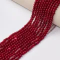 Perles rondes en agate rouge cristal 4mm semi-finies fabrication de bijoux en gros - Agate rouge foncé / Perle Ronde 4mm