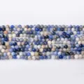 Perles Rondes en Pierre Naturelle Sodalite Bleue Multicolore 4mm DIY Fabrication Bijoux - Lapis Lazuli avec Matrice Blanche / Perle Ronde 4mm