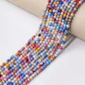 Perles Rondes en Agate Multicolore 4mm Semi-Finies pour DIY Bijoux Brins Variante - Agate Colorée Mixte / Perle Ronde 4mm