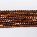 Perles rondes en cristal d'agate marron fil semi-fini en vrac pour la fabrication de bijoux DIY - Calcédoine Caramel / Perle Ronde 4mm
