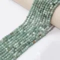 Brins de perles rondes en pierre verte naturelle pour la fabrication de bijoux DIY et colliers. - Quartzite de Type Couleur Bleu Eau / Perle Ronde 4mm