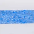Perles Rondes en Agate Cristal Bleue 4mm Brins Vrac DIY Bracelet Collier Fabrication Bijoux - Calcédoine Bleu Translucide / Perle Ronde 4mm