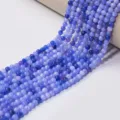 Perles rondes en agate de cristal violet naturel 4mm pour fabrication de bijoux DIY faits main - Pierre Bleu Violet / Perle Ronde 4mm