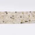 Perles rondes en agate de cristal naturel 4mm, cordon de bijoux DIY multicolore pour bracelet. - Magnésite Turquoise Blanche / Perle Ronde 4mm