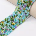 Perles rondes en cristal de pierres précieuses multicolores 4mm pour la fabrication de bijoux - [Env. 4 mm] Calcédoine colorée