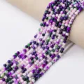Perles rondes en agate cristal colorée 4mm semi-finies bracelet DIY fabrication de bijoux - Calcédoine Rose Rouge Teintée / Perle Ronde 4mm