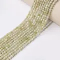 Brins de perles rondes en pierre naturelle pour fabrication de bijoux DIY, superbes. - Jade Vert Thé Crème / Perle Ronde 4mm