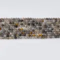 Perles rondes en agate naturelle 4mm pour fabrication de bijoux bracelet collier DIY - Pierre Mixte Gris Fumé / Perle Ronde 4mm