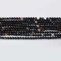 Perles Rondes en Agate Noire 4mm Perles en Vrac DIY Bracelet Collier Variante de Bijoux - Pierre d'Agate Noir Marron / Perle Ronde 4mm