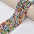 Perles rondes en cristal de pierre naturelle agate multicolore perles en vrac pour bijoux 4mm - Pierre Fuk Luk Sau Violet Vert / Perle Ronde 4mm