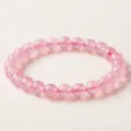 Natürliches Rosa Kristall Perlen Armband Rosenquarz Edelstein Schmuck Stil Variante - 7mm (Ca. 23 Perlen)
