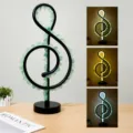 Lámpara de mesa de nota musical de cristal de fluorita verde USB 3 colores LED luz nocturna - Nota Musical - Fluorita Verde / Embalaje Estándar