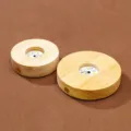 Wooden LED light display base for crystal stone crafts, round glowing stand for decor. - Solid Wood Round Luminous Base with Circular Groove