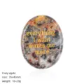 Pierre de souci gravée en agate folle naturelle, pierre de paume pour la méditation et le yoga. - Pierre de Paume Agate Crazy