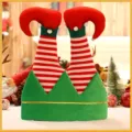 Christmas elf legs hat detail, funny upside down elf legs for holiday party decoration. - One Size / Striped Elf Leg Style Hat
