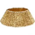 Jupe de sapin de Noel pailletee d'or pour la decoration de fete et le decor de Noel. - 44x66x27cm / Paillettes Or Dodécagonal