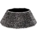 Jupe de collier d'arbre de Noel en sequins argentés base pour decoration de fete - 44x66x27cm / Paillettes Noir Or Dodécagonal