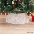 Jupe de sapin de Noël en sequins argentés base décoration de fête de vacances 60cm - Petit Cercle / Argent