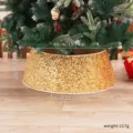 Jupe de base de collier d'arbre de Noël à paillettes dorées décoration de fête 60cm - Petit Cercle / Or