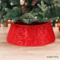 Jupe de base de collier d'arbre de Noel a sequin rouge pour decoration de fete interieure - Grand Cercle / Rouge