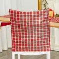 Christmas red plaid chair cover, festive tartan dining chair slipcover for holiday decor. - 45*55cm / Style 02