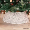 Jupe de sapin de Noël en sequin argenté cache pied de base décoration festive 72cm - Grand Cercle / Argent