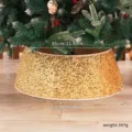 Jupe de base pour sapin de Noël en sequins dorés décoration de fête taille 55x72cm - Grand Cercle / Or