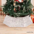 Jupe de sapin de Noël hexagonale à sequins argentés cache pied de sapin décoration de fête - Hexagone / Argent