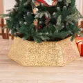 Belle jupe de sapin de Noel en paillettes dorees pour decoration de fete de fin d'annee - 60*80*25cm / Paillettes Or Hexagonal