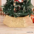 Jupe de base de collier d'arbre de Noël en paillettes dorées décoration hexagonale - Hexagone / Or