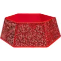 Collier de sapin de Noel en sequin rouge base hexagonale couverture decor de fete - 60*80*25cm / Paillettes Rouge Hexagonal