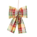 Weihnachten karierte Schleife Hängeornament Baumschmuck festliche Dekoration Stoff Deko - Klein 10x16cm / Karomuster Stil 04