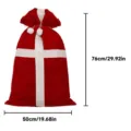 Sac cadeau Noël rouge blanc cordon pochette pour fête et bonbons stockage 76x50cm - Style rouge et blanc - Grand