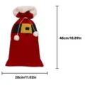 Sac cadeau de Noel Père Noël avec cordon et bordure en peluche 48x28cm sachet de bonbons festif - Style ceinture - Petit