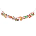 Guirlande de fanions de dessin animé de Noël suspendue pour fête et décoration de maison - Style 029 / 3 Mètres De Long Avec Une Corde Rouge