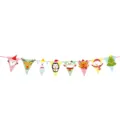 Bannière fanion de dessin animé de Noël jolie décoration suspendue fête festive style variante - Style 018L / 3 Mètres De Long Avec Une Corde Rouge
