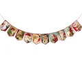 Vintage Santa Claus Christmas banner garland holiday party hanging decoration supplies - Style 033L / 3 Meters Long With A Red Rope