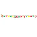 Christmas party hanging banner cute cartoon Santa snowman reindeer festival decoration - Style 005L / 3 Meters Long With A Red Rope
