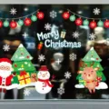 Stickers statiques de fenêtre de Noël, jolis autocollants de bonhomme de neige père noël - XD—169