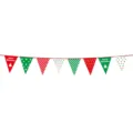 Christmas party hanging bunting flags decoration red green tree pattern banner item - Snowflake Triangle Banner L / 3 Meters Long With A Red Rope