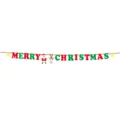 Christmas banner hanging decoration with letters and cartoon figures for holiday party. - Letter Banner L / 3 Meters Long With A Red Rope