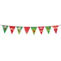 Christmas bunting banner festive party hanging decorations colorful flags holiday decor - Colorful Triangle Banner L / 3 Meters Long With A Red Rope