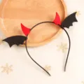 Halloween Fledermausflügel Teufelshörner Haarreif Filz Haarschmuck Party Kostüm Zubehör - Teufelshorn Stirnband