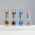 Flacone di profumo in vetro fatto a mano con tappo a sfera di cristallo e inserti di pietre - Stile Sfera in Cristallo Naturale