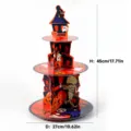 Halloween 3-stöckiger Papp Cupcake Ständer Dessert Display Turm für Party Tischdeko - Halloween Geist Schloss Stil