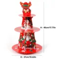 Weihnachten 3-stöckige Pappe Cupcake Ständer Party Dessert Display Turm Dekoration 45cm - Weihnachten Rentier Stil