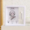 Virgo zodiac crystal display stand floating transparent frame healing quartz desktop decor gift - Virgo - Clear Quartz