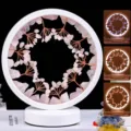 Natürlicher Kristallstein runde USB Nachttisch Nachtlampe mit farbwechselnder LED Beleuchtung - Rosa Kristallstein + Rosa Kristallbaum