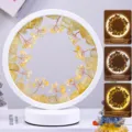 Natürliche Kristall Stein runde Nachtlampe USB LED Stimmungslicht für Schlafzimmer. - Citrin Kristallstein + Citrin Kristallbaum